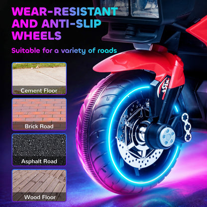 Electric Motorcycle Ride-On Toy 6V Pedal Powered Music Headlights