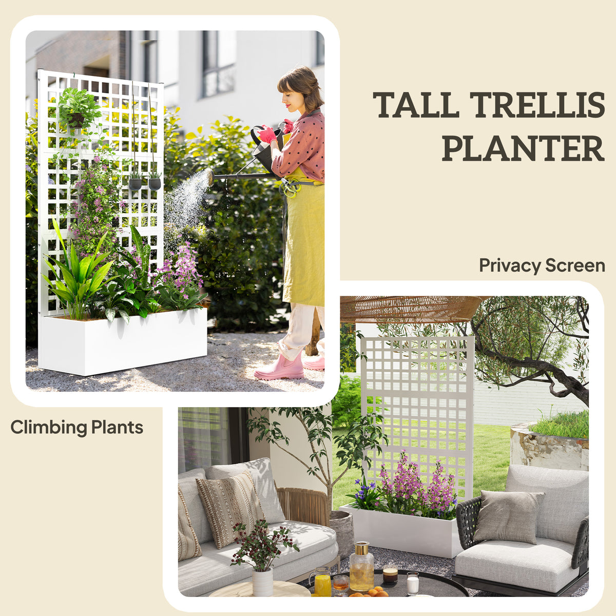 Galvanized Raised Garden Bed with Trellis