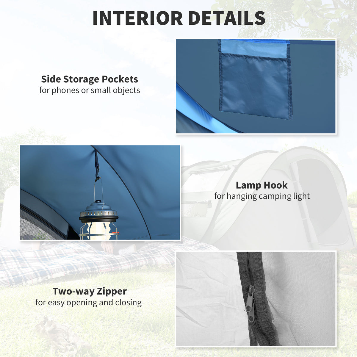 4-Person Instant Pop-Up Camping Tent with Carry Bag