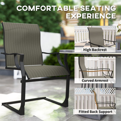 C Spring Patio Chairs High Backrest Set of 2