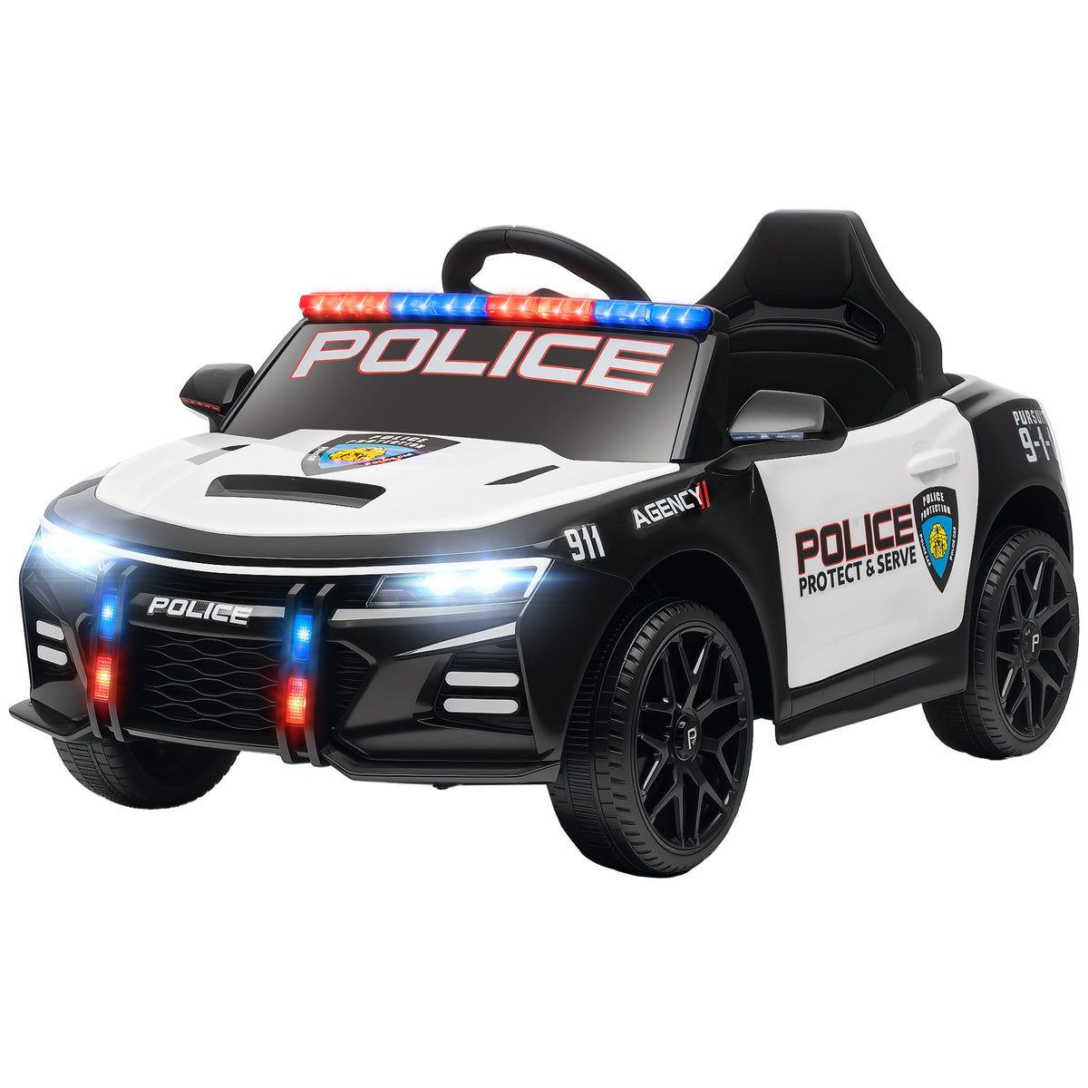 Kids Electric Ride-On Police Car with Remote Control