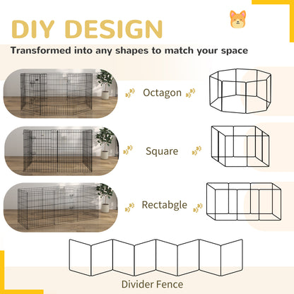 Foldable 8-Panel Metal Exercise Playpen for Pets