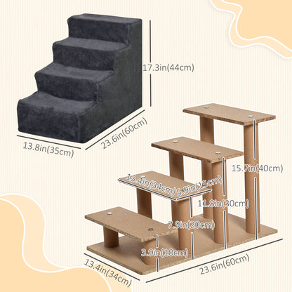 Escalera de 4 peldaños para perros con funda extraíble