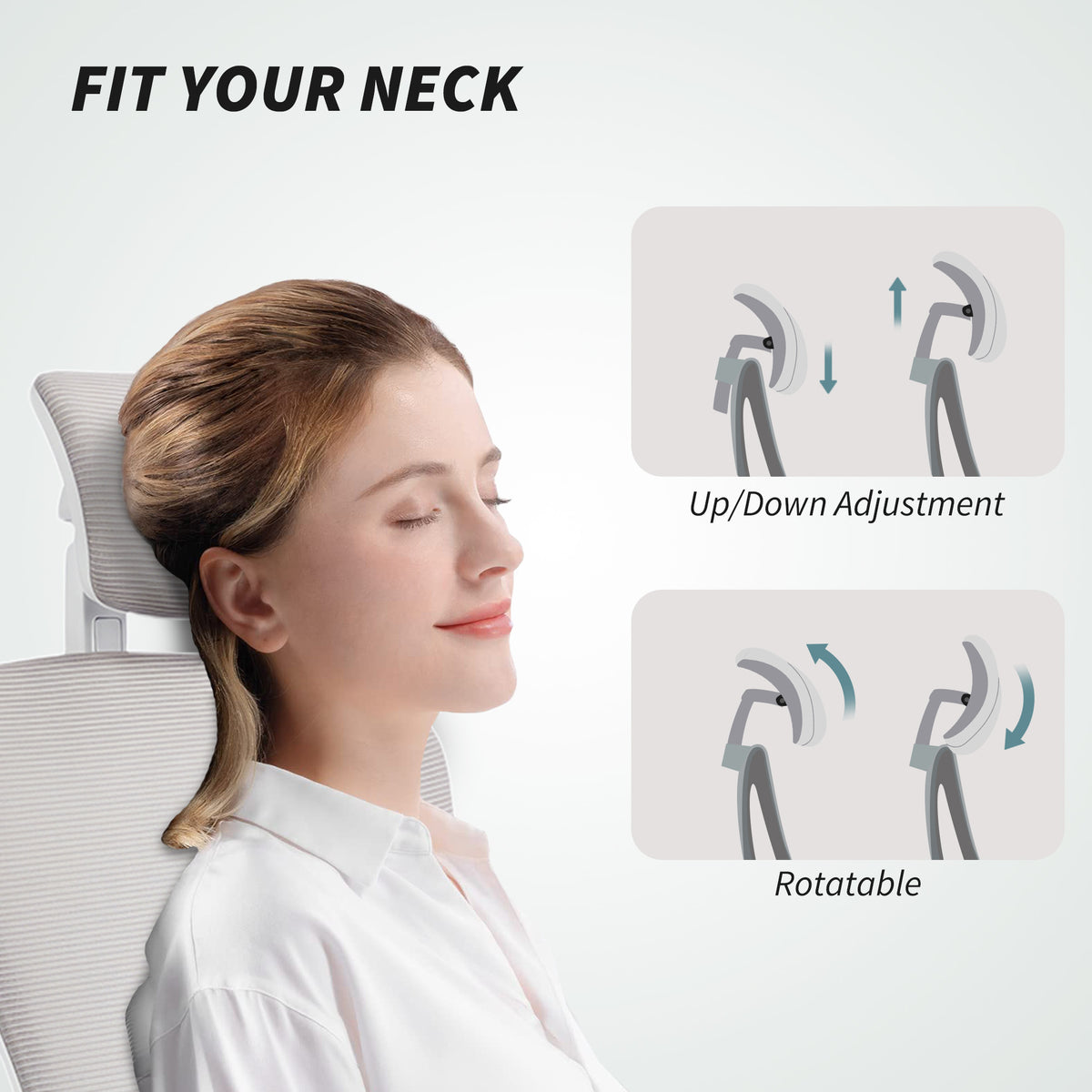 Silla de oficina ergonómica de malla con reposacabezas ajustable