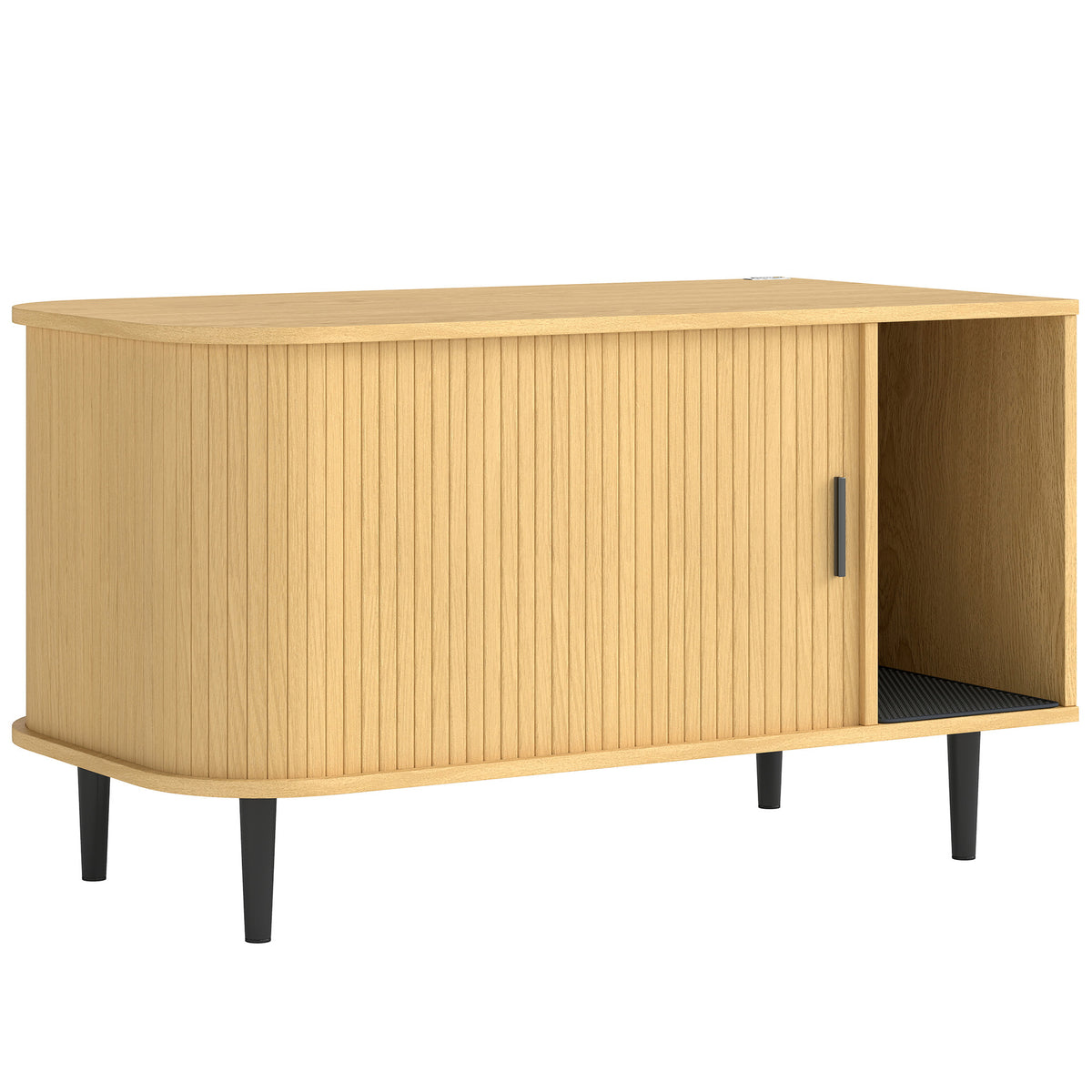 Modern Sliding Cat Litter Box Enclosure End Table