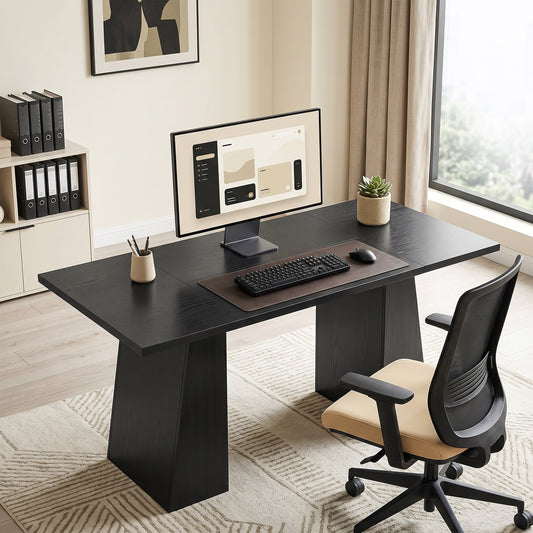 Computer Desk with Trapezoidal Base 63 in