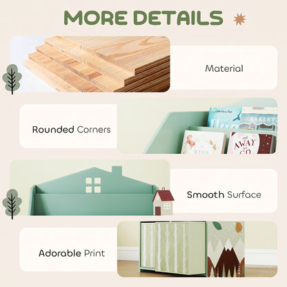 Kids Bookshelf with Storage and Fabric Drawers