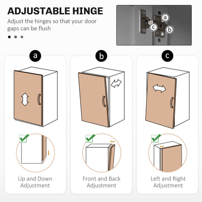 Aparador de cocina con espacio para microondas y puertas de cristal