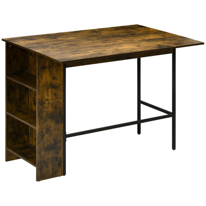 Extendable Bar Table with Adjustable Storage Shelves
