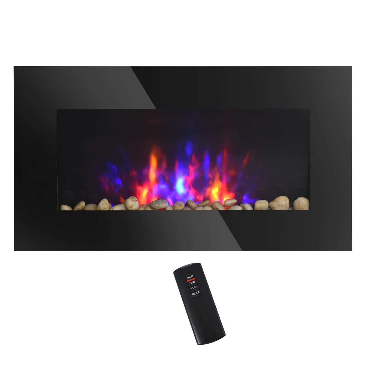 Wall-Mount Electric Fireplace LED 7-Color 28.5 in