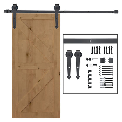 Sliding barn door hardware kit in steel