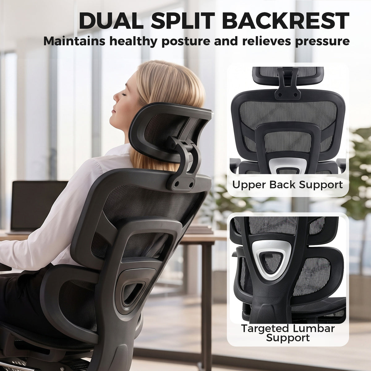 Ergonomic Mesh Office Chair with Footrest
