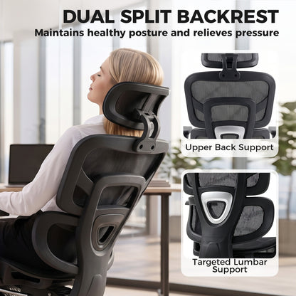 Ergonomic Mesh Office Chair with Footrest