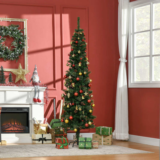 Artificial Pencil Christmas Tree with Pine Cones