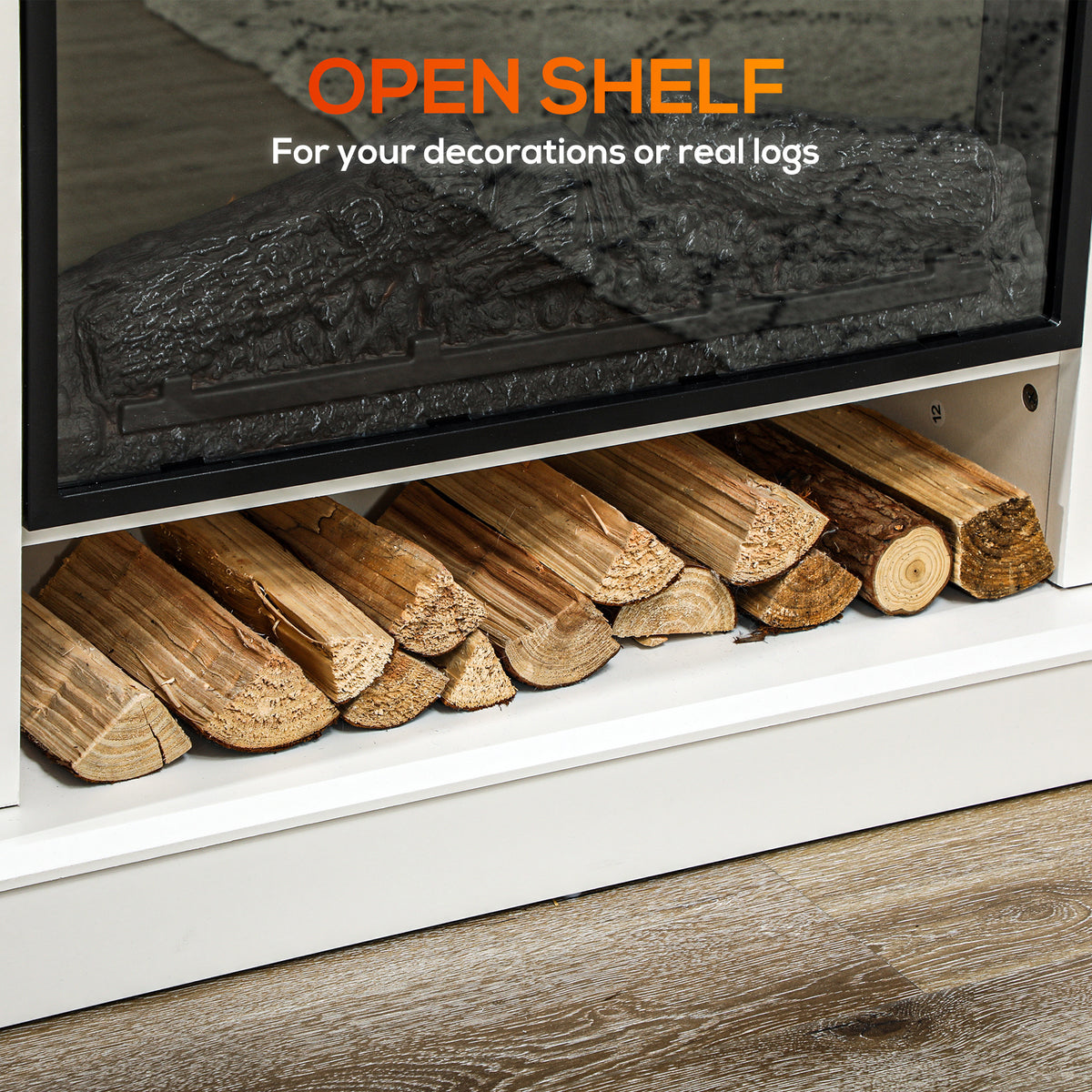 46" Electric Fireplace with Mantel and Shelf