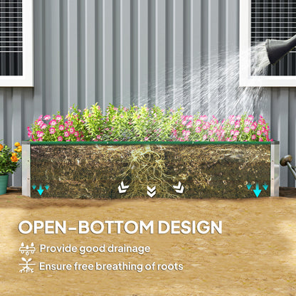 Galvanized Steel Raised Garden Bed 3-Section Planter