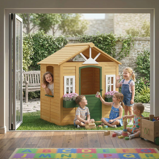 Wooden Kids Outdoor Playhouse