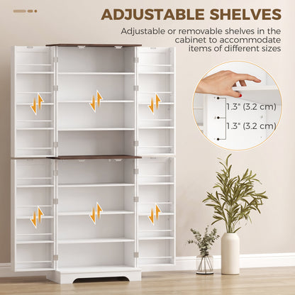 Tall farmhouse kitchen pantry storage cabinet