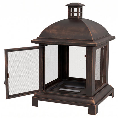 Wood-burning chimney style fire pit