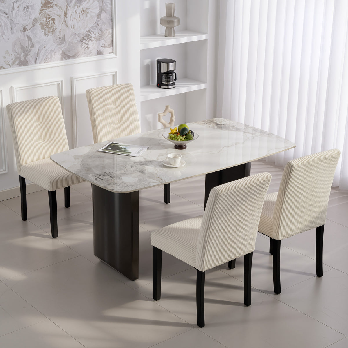 Juego de 4 sillas de comedor tapizadas