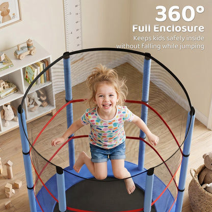 Kids Trampoline 55 in. with Safety Enclosure Net