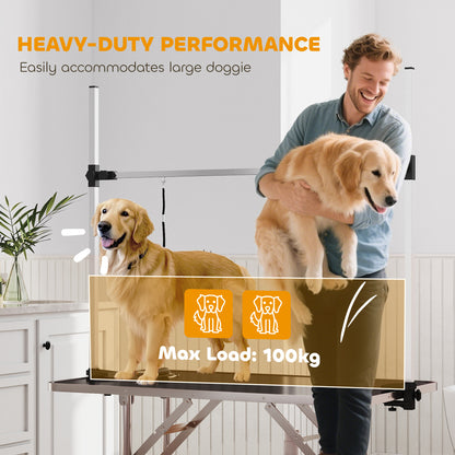 Adjustable Dog Grooming Table with Safety Slings