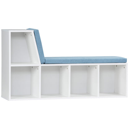 5-Cube Bookcase with Cushioned Reading Bench
