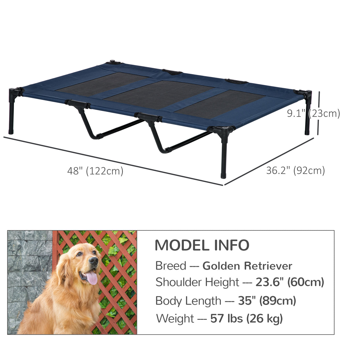 Cama elevada para perro de gran tamaño interior exterior