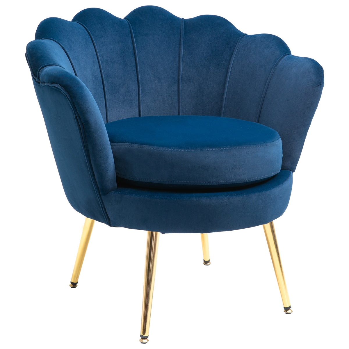 Velvet Accent Chair with Metal Legs
