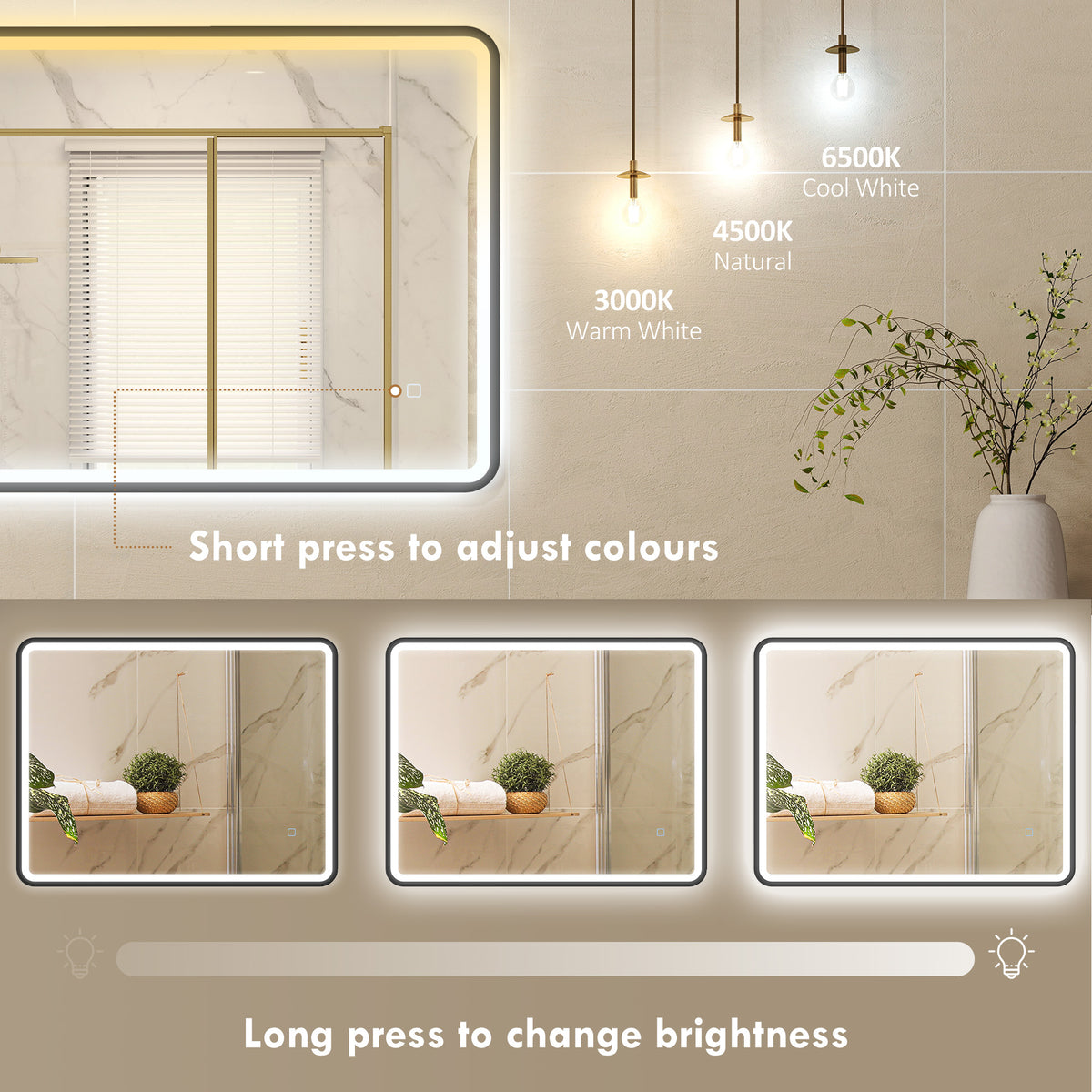 LED Bathroom Anti-Fog Mirror
