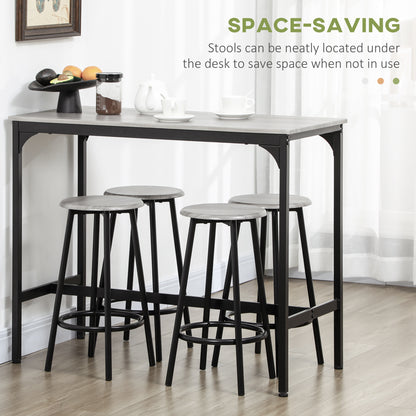 5-Piece Industrial Counter Height Bar Table Set