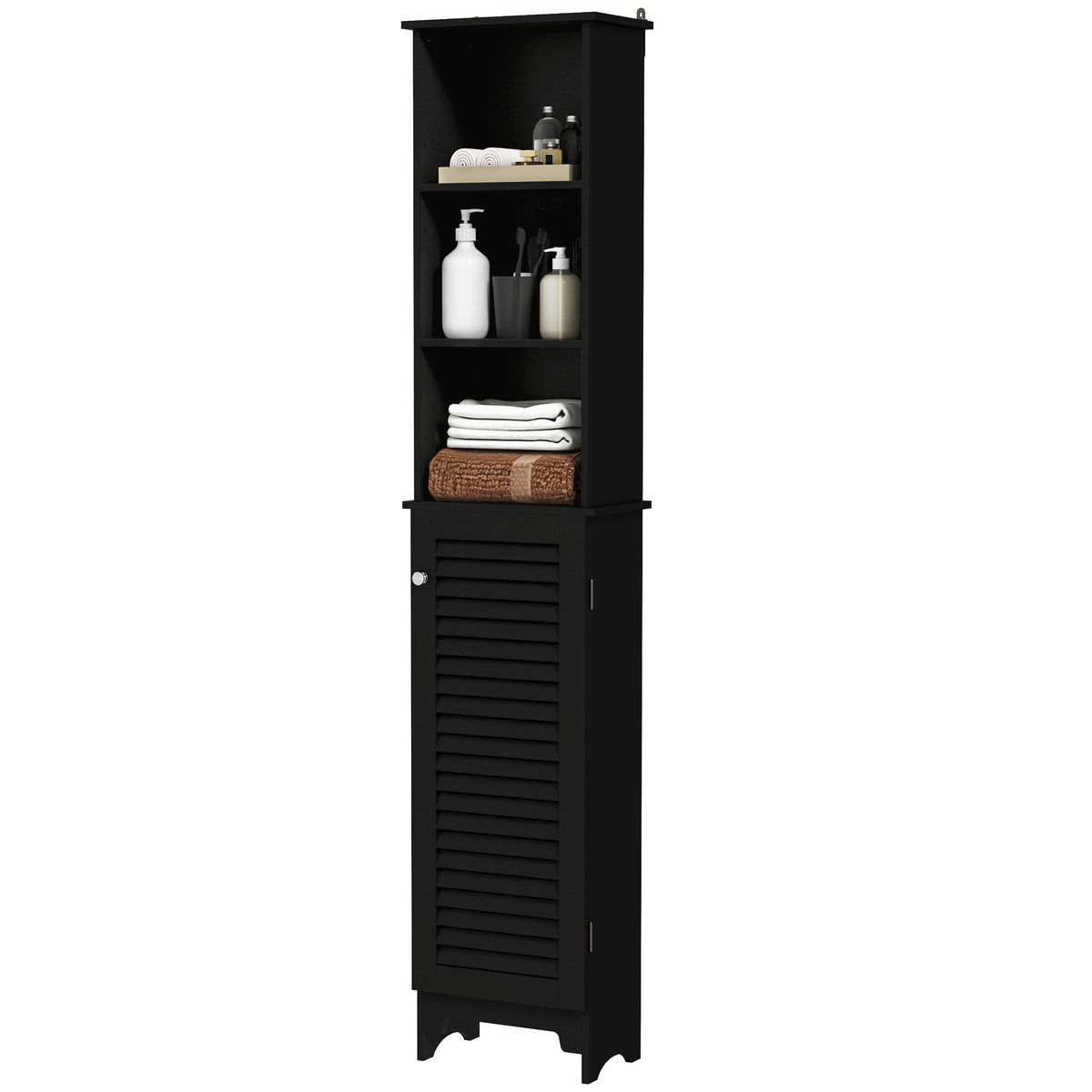 Mueble columna de almacenamiento estrecho para baño