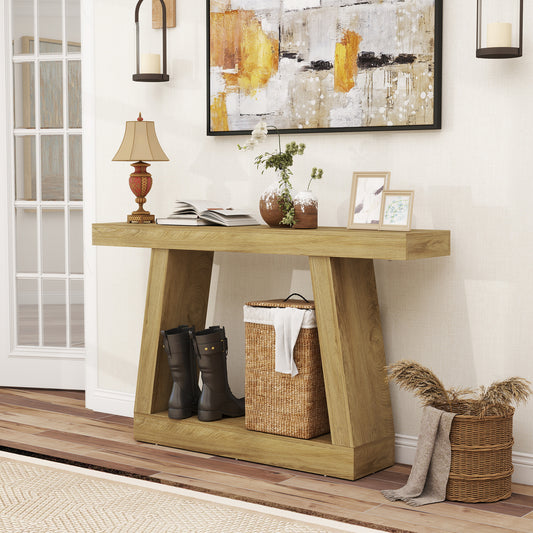 2-Tier Farmhouse Console Table with Storage