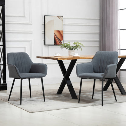 Dining Chairs Set of 2 Linen