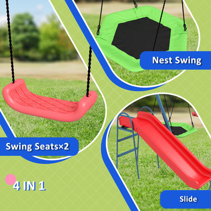 Outdoor Metal Kids Swing Set