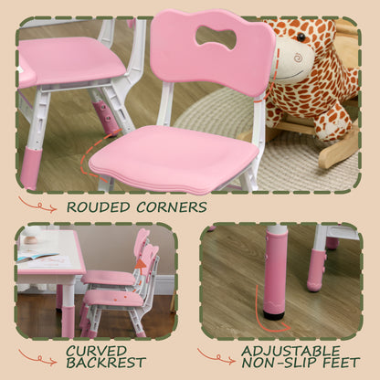 Kids Table and Chair Set Adjustable Height — Set of 5