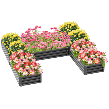 Raised Steel Garden Beds Set of 5 Large Planters