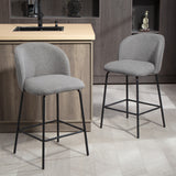 Set of 2 Counter Height Barstools with Backrest