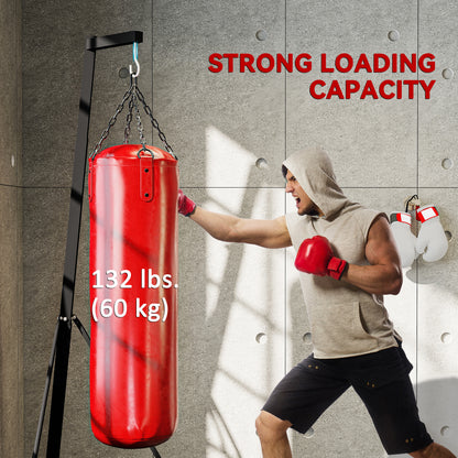 Soporte plegable para saco de boxeo con altura ajustable