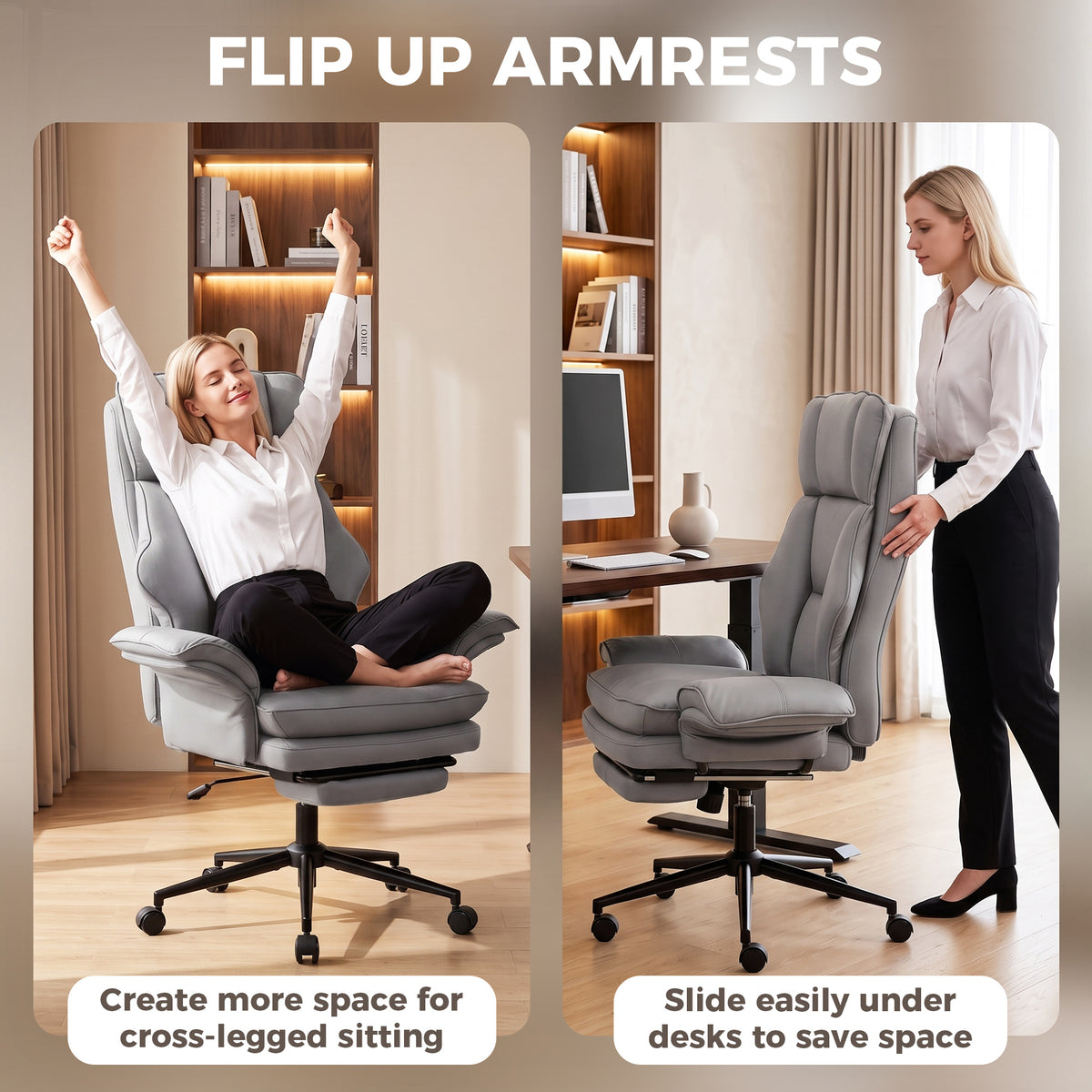 Ergonomic Office Chair Reclining with Footrest