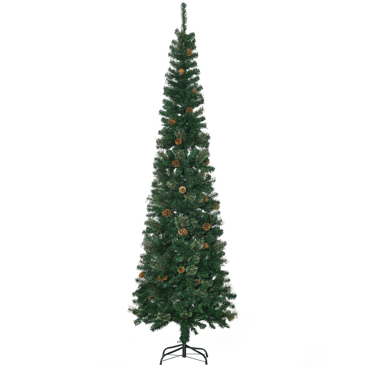 7.5ft Pencil Christmas Tree Realistic Pine Needles
