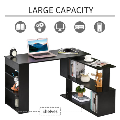 L-Shaped Desk 360° Rotating with Storage