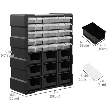 39-Drawer Parts Organizer Cabinet Wall Mount