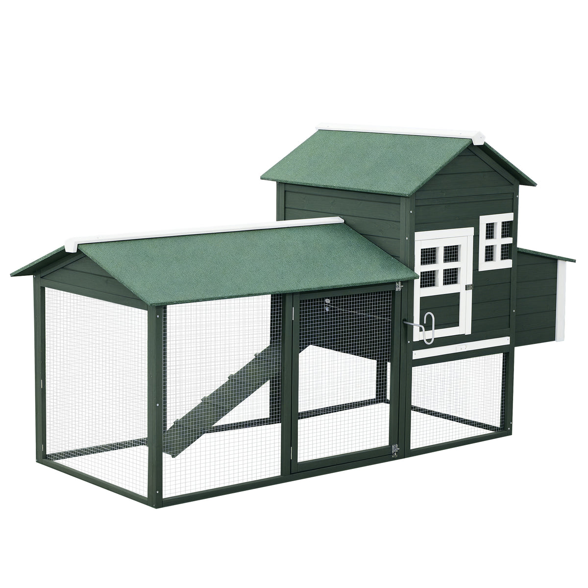 Wooden Chicken Coop with Run and Nesting Box