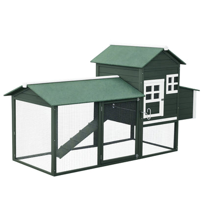 Wooden Chicken Coop with Run and Nesting Box