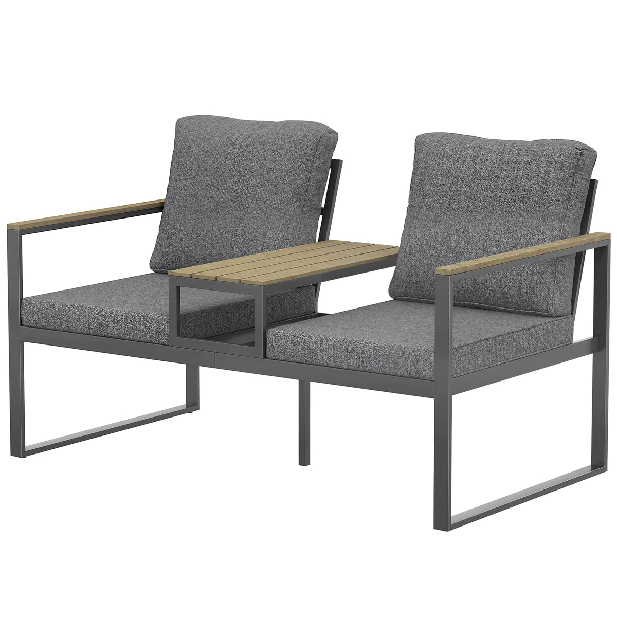 Banco de jardín con mesa integrada 136 cm