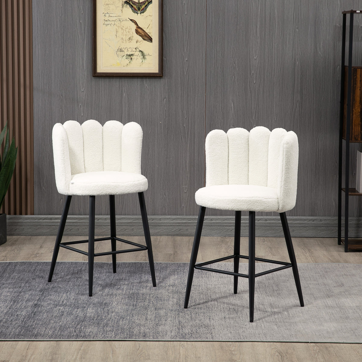 Counter Height Bar Stools Set of 2 with Back