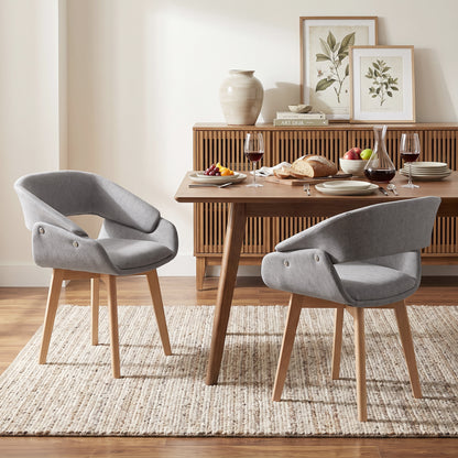 Sillas de comedor de lino acolchadas — Lote