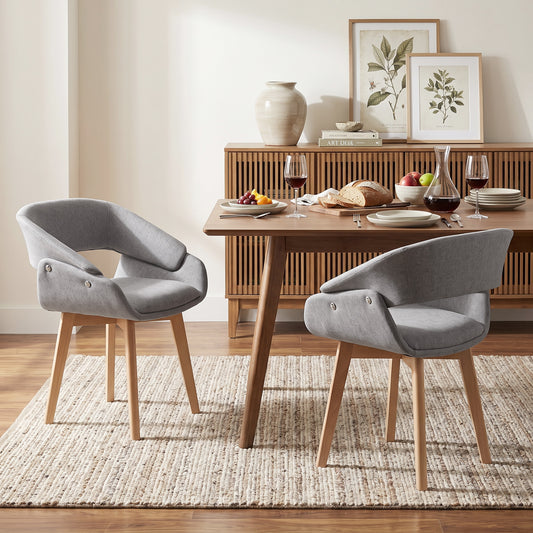 Sillas de comedor de lino acolchadas — Lote