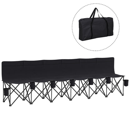 Folding chair 6 seat with cup holders and case